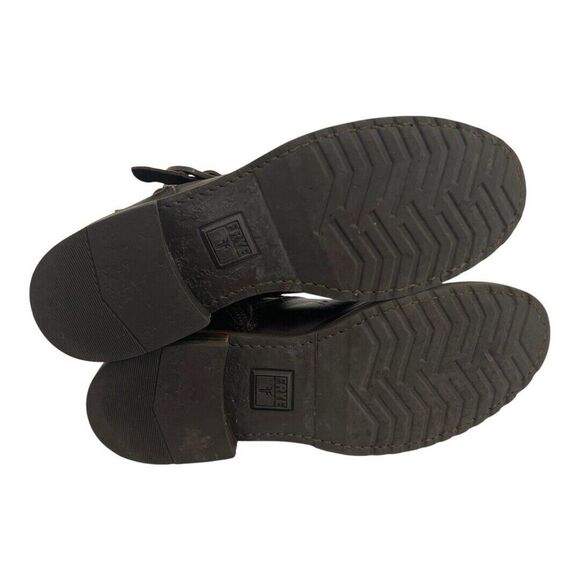 Frye Size 7.5 Veronica Engineer Shortie Brown Leather Ankle Moto Boots - Picture 6 of 7